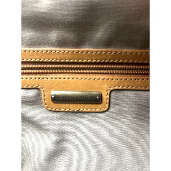 VTG Isabella Fiore Starry Safari Wanda Beaded Satchel Handbag Leather Canvas - Picture 5 of 13